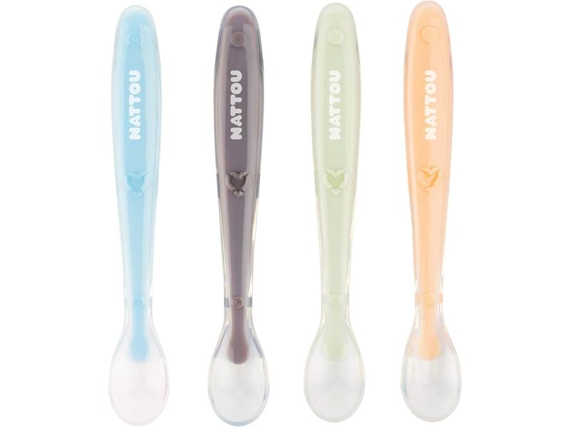 Cucharas de silicona para niños, Nattou 4 udad