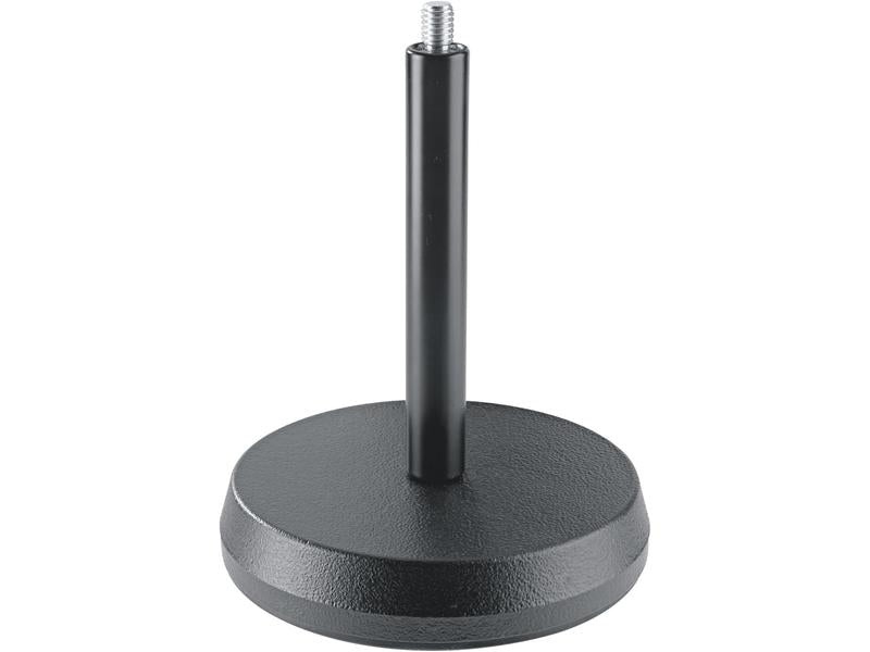 K&M 232 Tischstativ Schwarz – Stahl mit 17,5 cm Höhe – 3/8“ Gewindeanschluss – Gussrundsockel mit Trittschalldämpfung