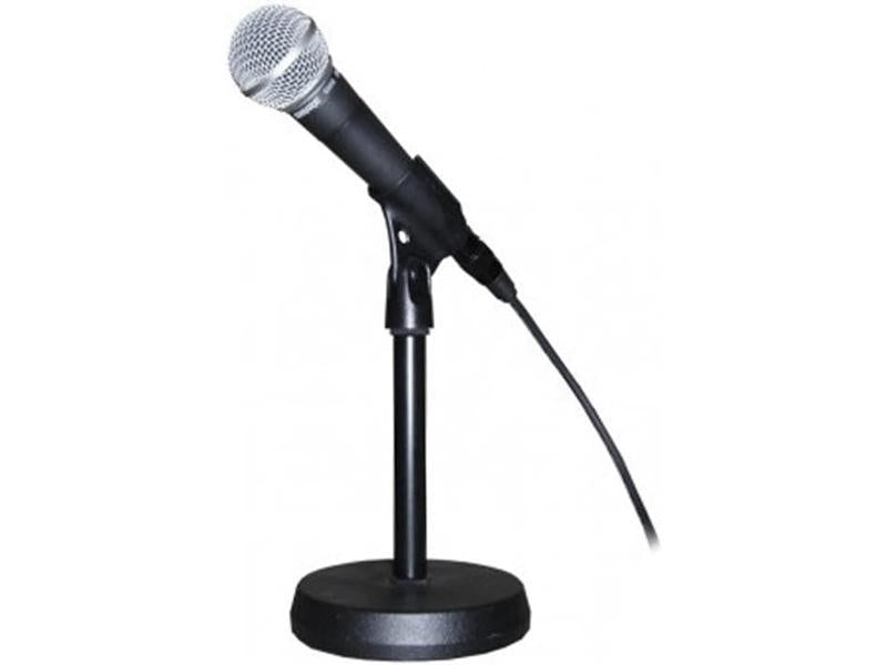 K&M 232 Tischstativ Schwarz – Stahl mit 17,5 cm Höhe – 3/8“ Gewindeanschluss – Gussrundsockel mit Trittschalldämpfung