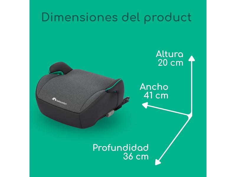 Bebeconfort Manga i-Fix asiento elevador, alzador coche niño, Silla de Coche isofix grupo 3 para niños de 128-150 cm, de 6 a 12 años (22-36 kg), Tinted Graphite