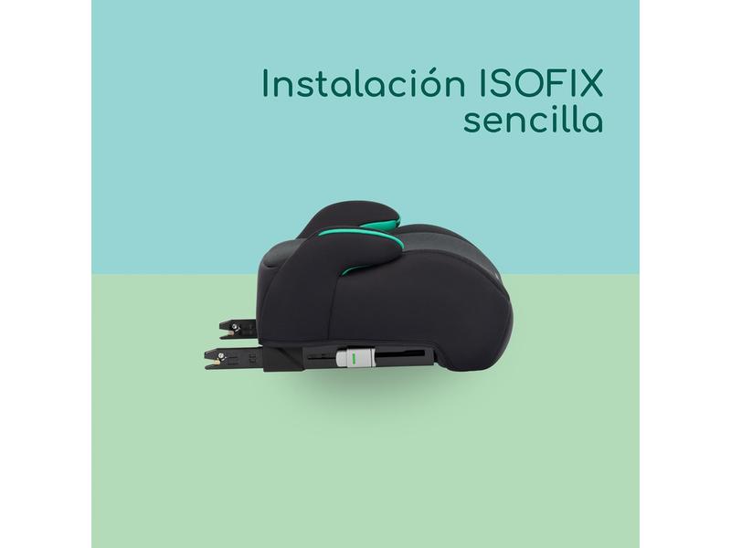 Bebeconfort Manga i-Fix asiento elevador, alzador coche niño, Silla de Coche isofix grupo 3 para niños de 128-150 cm, de 6 a 12 años (22-36 kg), Tinted Black
