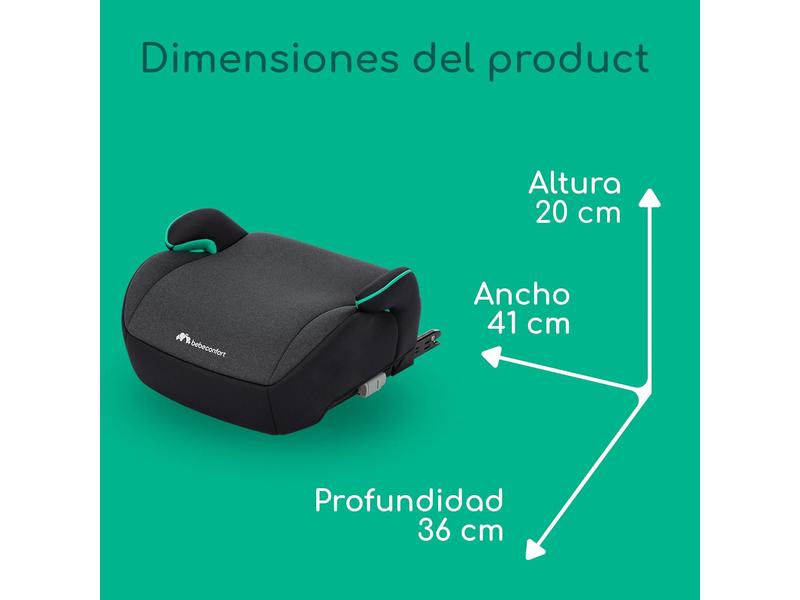 Bebeconfort Manga i-Fix asiento elevador, alzador coche niño, Silla de Coche isofix grupo 3 para niños de 128-150 cm, de 6 a 12 años (22-36 kg), Tinted Black