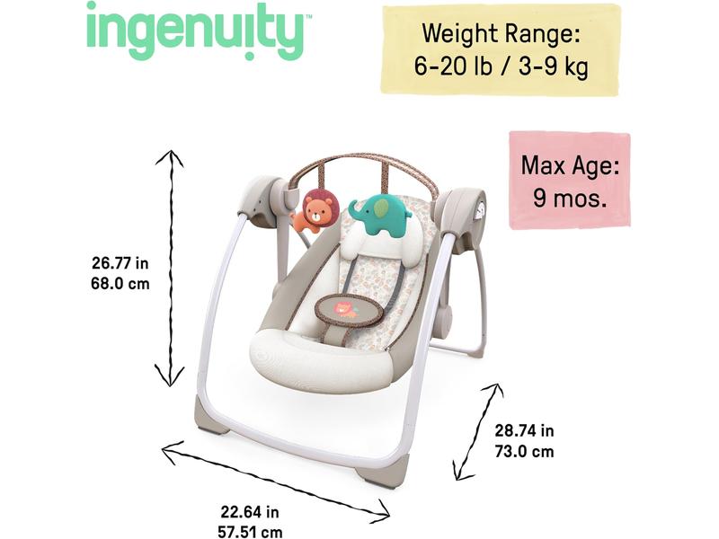 Hamaca  Columpio  Plegable Ingenuity 6 velocidades