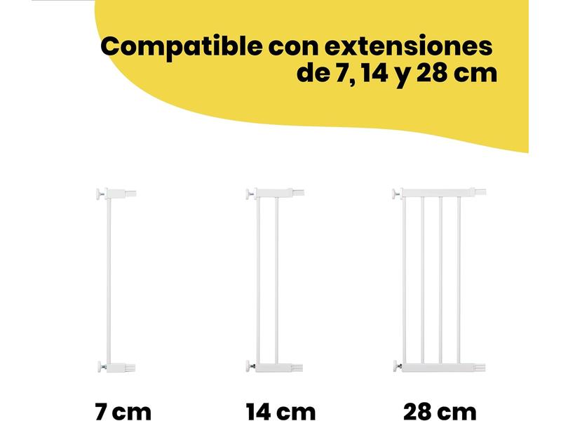 Barrera de seguridad niños apertura de 73-80 cm,