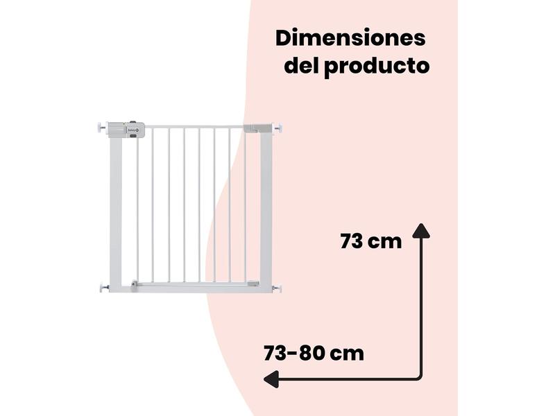 Barrera de seguridad niños apertura de 73-80 cm,