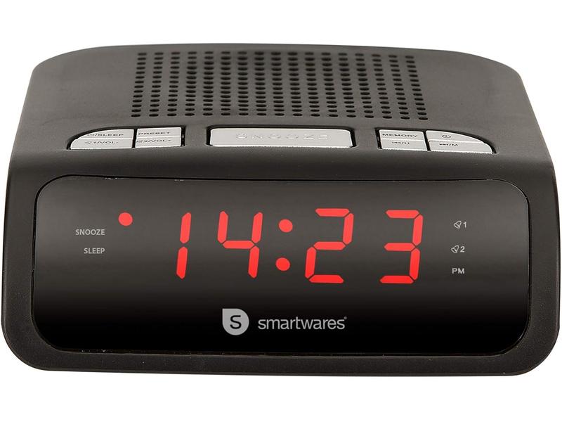 Reloj despertador  dos alarmas radio FM Smartwares