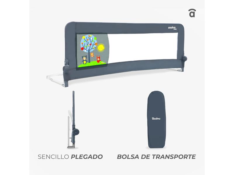 Barrera seguridad niños cama Asalvo 150 cm, 2 en 1