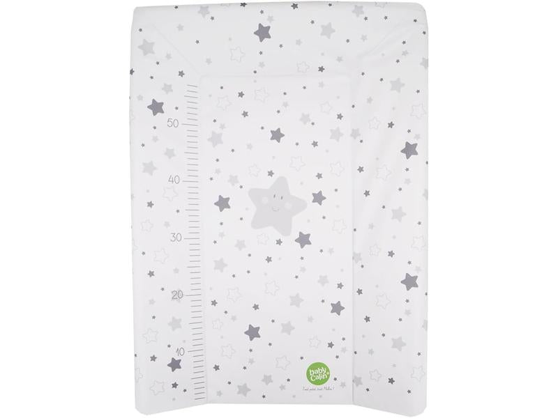 BabyCalin Luxury Changing Mat Star Grey 50 x 70 cm - Con tabla de altura impresa