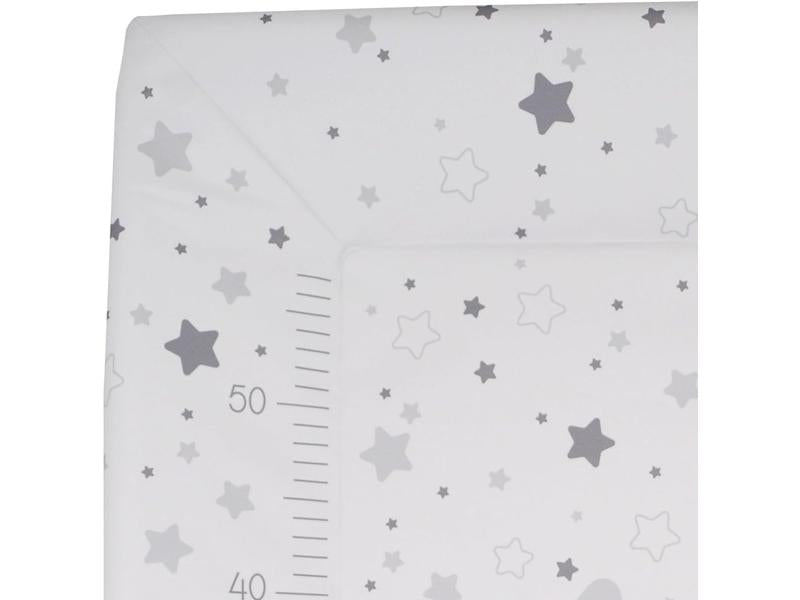 BabyCalin Luxury Changing Mat Star Grey 50 x 70 cm - Con tabla de altura impresa