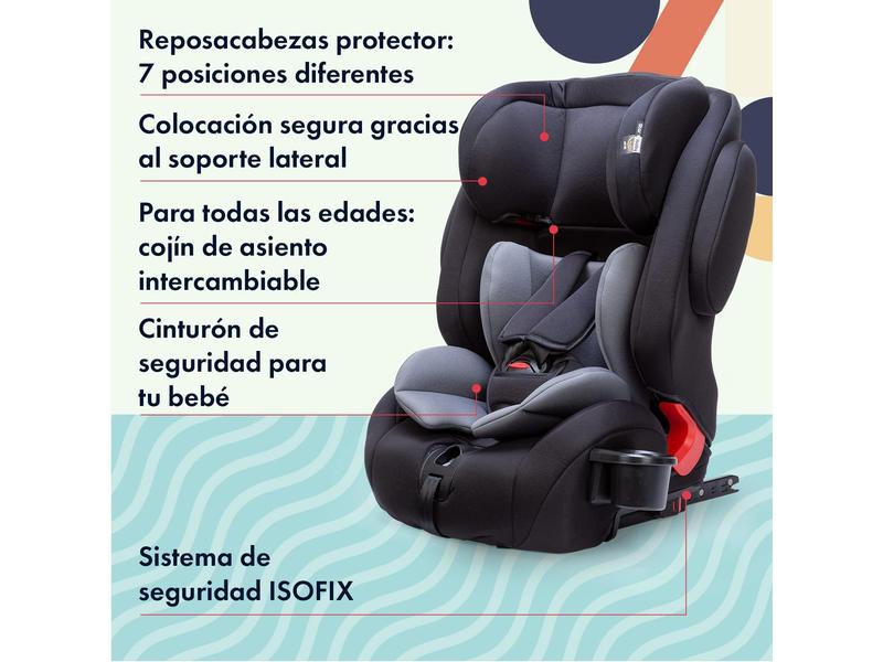 Silla coche Isofix 123 Star Ibaby Gris negro