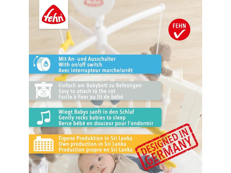 Móvil cuna bebe musical Fehn