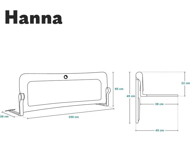 Barrera de Seguridad 150cm x 65cm lionelo Hanna
