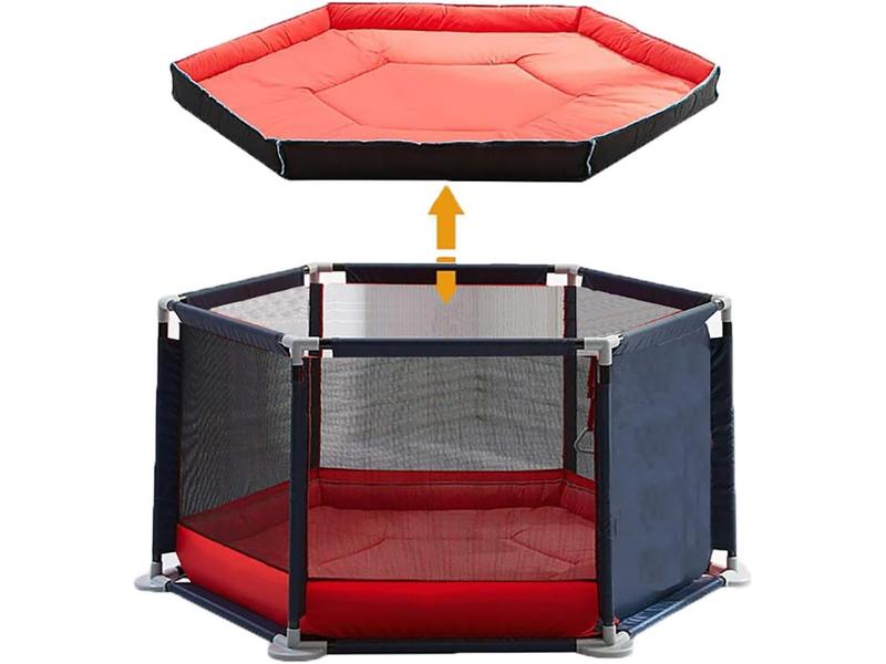 Star Ibaby Parque Infantil Bebe y Niños Pequeños con alfombra Plegable y Antideslizante, Corral Bebe a Prueba de Inclinación y Reja Segura, Fácil de Montar y Desmontar