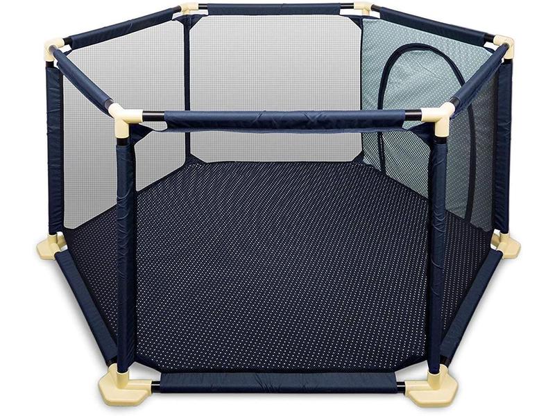 Star Ibaby Parque Infantil Bebe y Niños Pequeños con alfombra Plegable y Antideslizante, Corral Bebe a Prueba de Inclinación y Reja Segura, Fácil de Montar y Desmontar