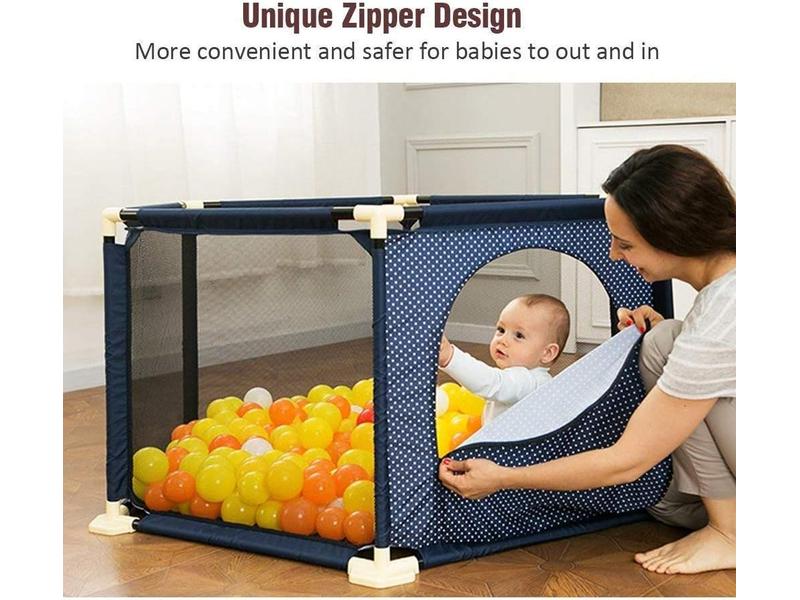 Star Ibaby Parque Infantil Bebe y Niños Pequeños con alfombra Plegable y Antideslizante, Corral Bebe a Prueba de Inclinación y Reja Segura, Fácil de Montar y Desmontar