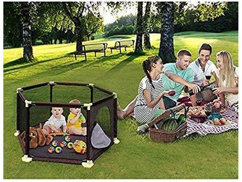 Star Ibaby Parque Infantil Bebe y Niños Pequeños con alfombra Plegable y Antideslizante, Corral Bebe a Prueba de Inclinación y Reja Segura, Fácil de Montar y Desmontar