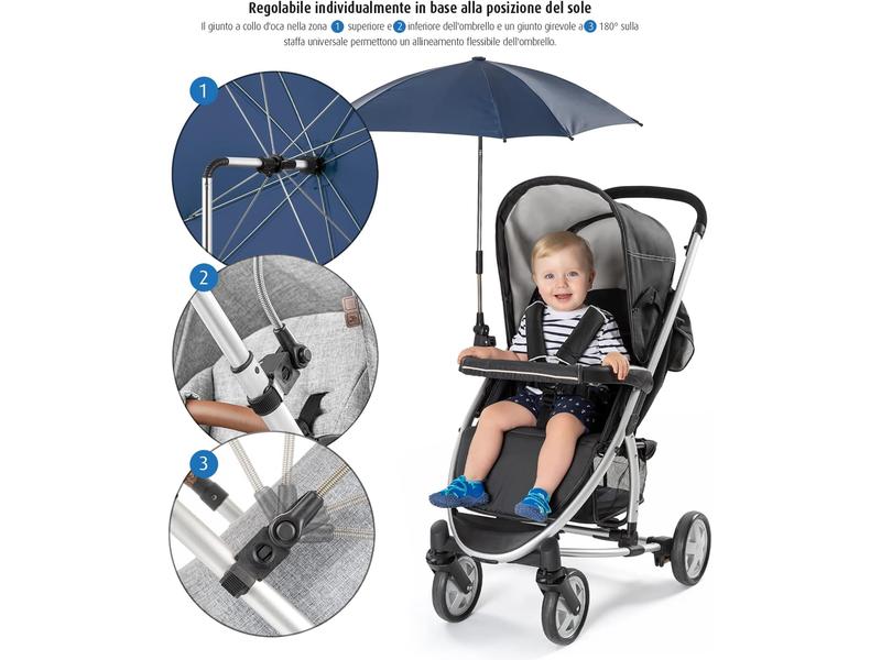 Sombrilla universal para cochecito de beb azul