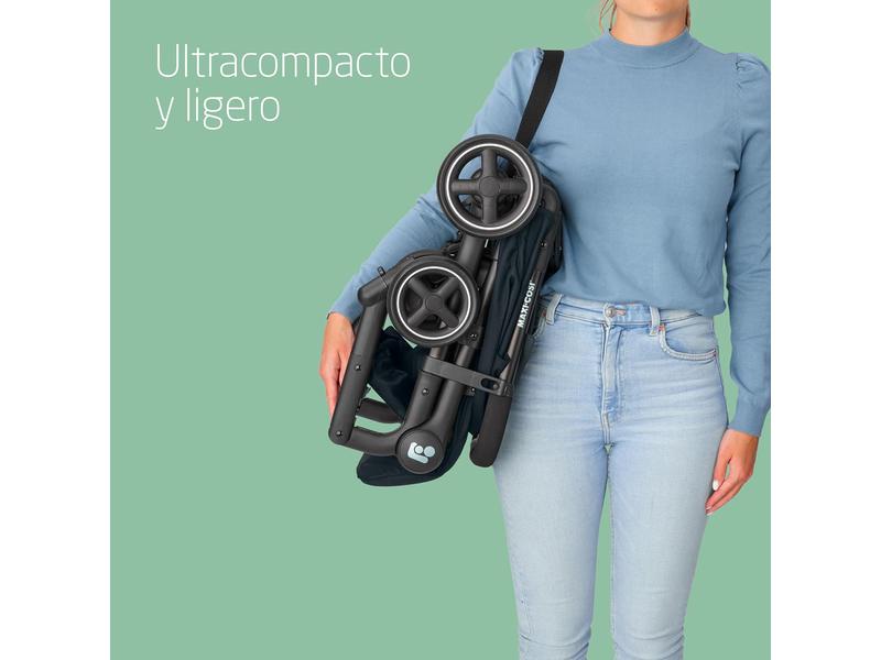 Maxi-Cosi Lara2, Silla paseo ligera, 0-4 años, 0-22 kg, silla paseo bebe, silla paseo compacta y ligera, 3 reclinaciones, reclinación total, plegado automático, Essential Graphite