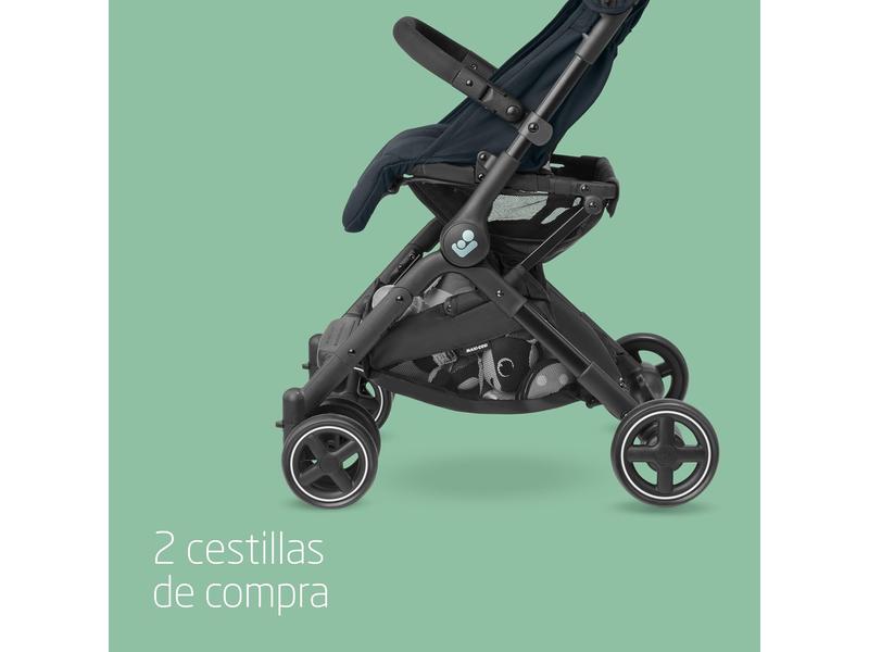 Maxi-Cosi Lara2, Silla paseo ligera, 0-4 años, 0-22 kg, silla paseo bebe, silla paseo compacta y ligera, 3 reclinaciones, reclinación total, plegado automático, Essential Graphite