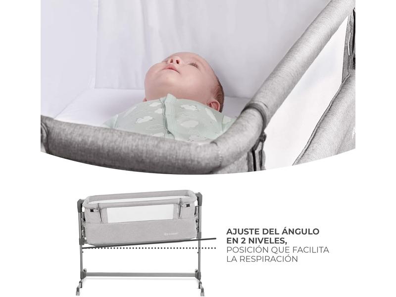 Kinderkraft Cuna Colecho 2 en 1 NESTE UP, Ajustable, Plegable, Accesorios, Gris