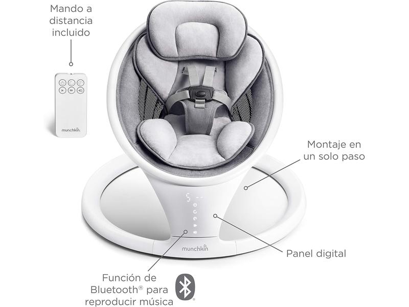 Hamaca Eléctrica Mecedora de Bebé Munchkin con Bluetooth