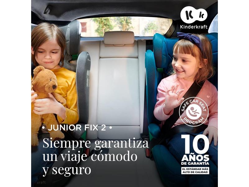 kk Kinderkraft JUNIOR FIX Silla coche Isofix, I-SIZE - Silla universal de cochepara bebé y niños, Sillade, Cinturón, Grupo 2/3, de 15 a 36 kg, Rojo
