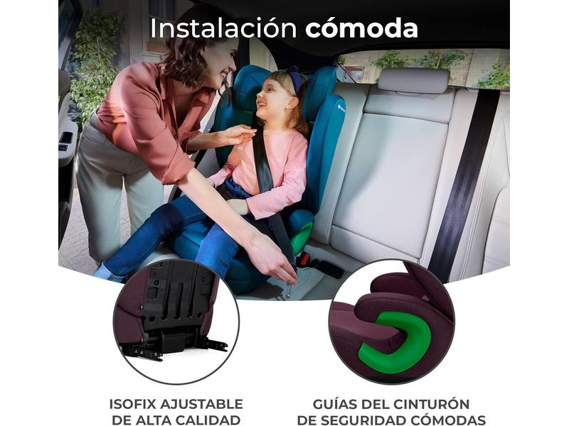 kk Kinderkraft JUNIOR FIX Silla coche Isofix, I-SIZE - Silla universal de cochepara bebé y niños, Sillade, Cinturón, Grupo 2/3, de 15 a 36 kg, Rojo