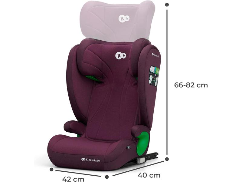 kk Kinderkraft JUNIOR FIX Silla coche Isofix, I-SIZE - Silla universal de cochepara bebé y niños, Sillade, Cinturón, Grupo 2/3, de 15 a 36 kg, Rojo