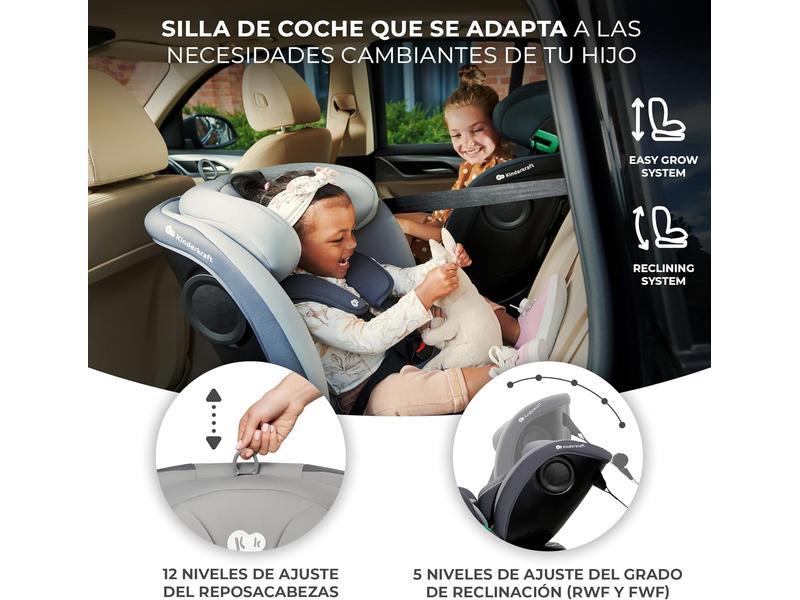Silla de coche Kinderkraft I-GROW negra I-SIZE 40-150 cm
