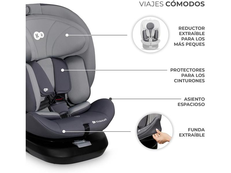 Silla de coche Kinderkraft I-GROW gris  I-SIZE 40-150 cm