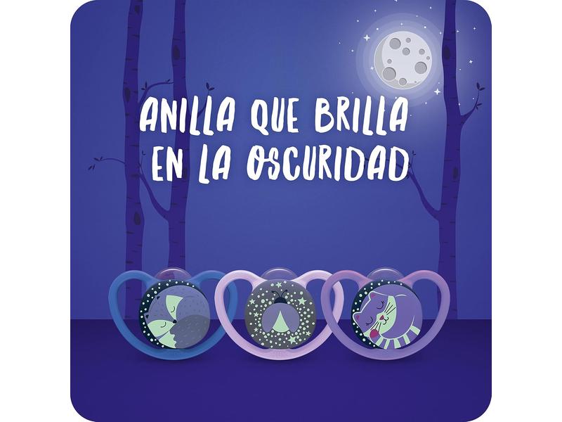Chupetes que brillan en la oscuridad NUK Space Day