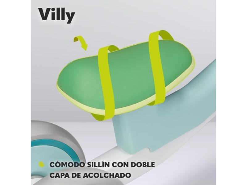 LIONELO VILLY Bicicleta de Equilibrio Ligera, Correpasillos para bebés 4 Ruedas de 1 a 3 años (hasta 30 kg), Amortiguación Delantera, Asiento ergonómico, Regalo para niñas y niños (Turquoise)