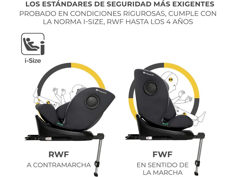 Silla de coche Kinderkraft I-360 G/ 0 1 2 3, Gris