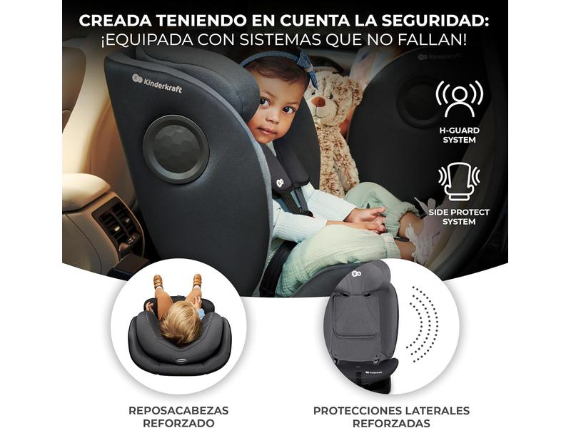 Silla de coche Kinderkraft I-360 G/ 0 1 2 3, Gris
