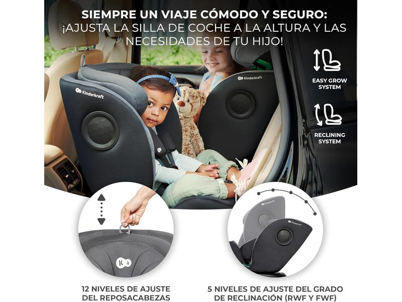 Silla de coche Kinderkraft I-360 G/ 0 1 2 3, Gris