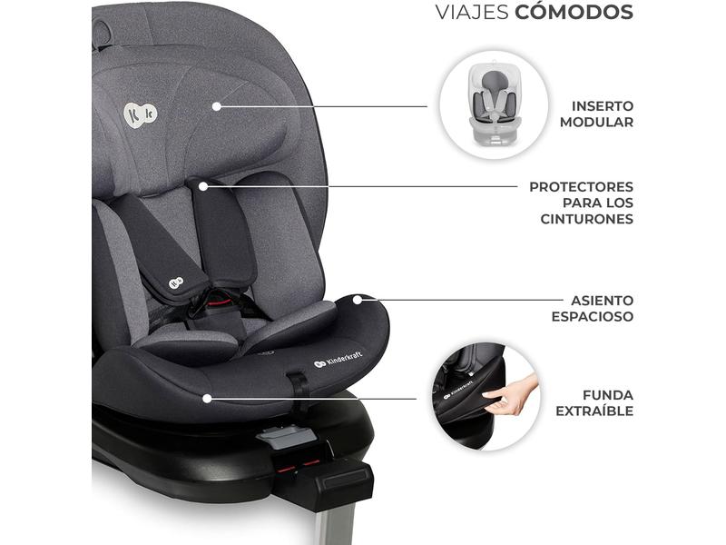 Silla de coche Kinderkraft I-360 G/ 0 1 2 3, Gris