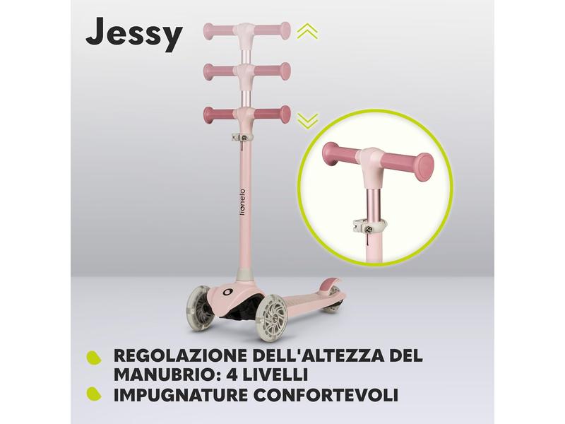 LIONELO Jessy Scooter de Equilibrio para niños de 3 años hasta 50 kg, Scooter de 3 Ruedas Ligero con Ajuste de Altura, Ruedas LED, Plataforma Antideslizante
