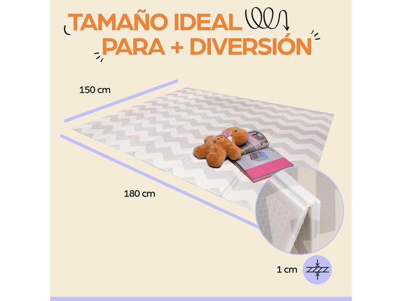 Alfombra Bebe Acolchada Plegable 150x180