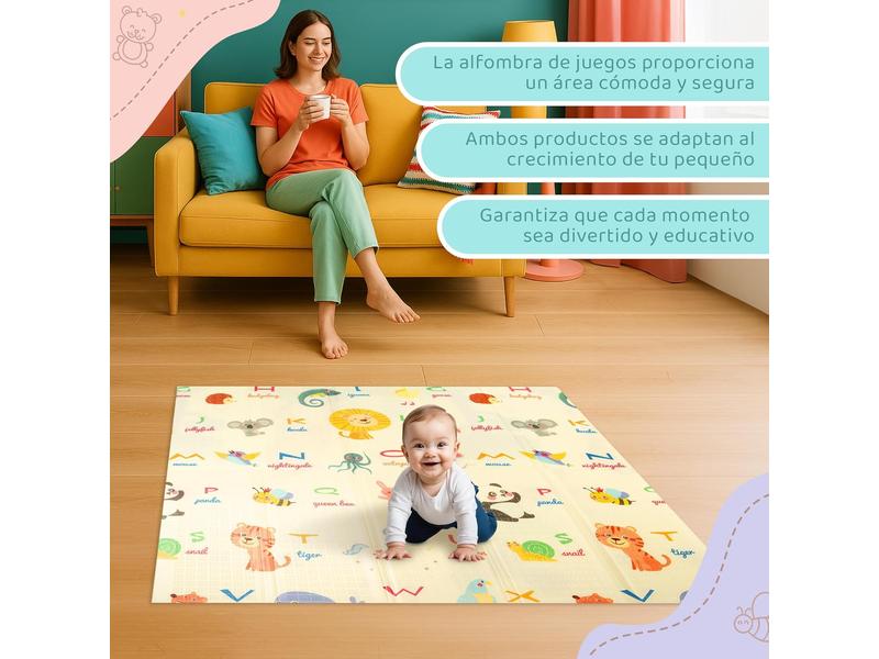 Parque Infantil Bebe 120x120 + Alfombra  Acolchada