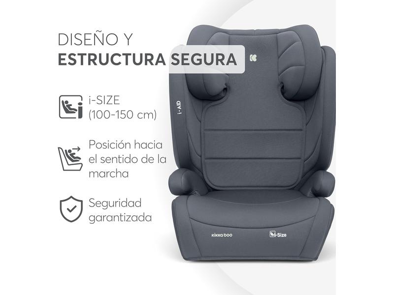 Silla Coche  KikkaBoo i-Aid gris